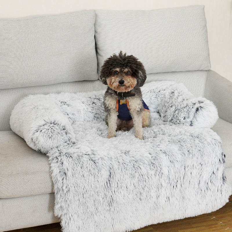 Manufacturer wholesale soft warm plush grey pink washable blanket dog large bed