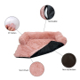 Manufacturer wholesale soft warm plush grey pink washable blanket dog large bed