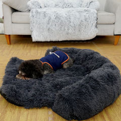 Manufacturer wholesale soft warm plush grey pink washable blanket dog large bed