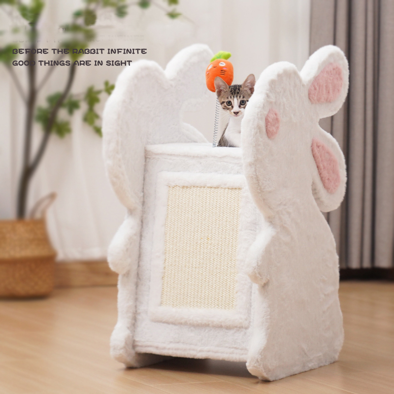 Manufacturer wholesale cute rabbit design detachable cat scratcher