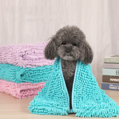 Manufacturer wholesale custom logo soft pet grooming towel for dog grey pink blue green