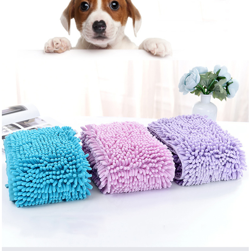 Manufacturer wholesale custom logo soft pet grooming towel for dog grey pink blue green