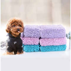 Manufacturer wholesale custom logo soft pet grooming towel for dog grey pink blue green