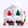 Manufacturer wholesale christmas hat bandana teaser cat ball toys set