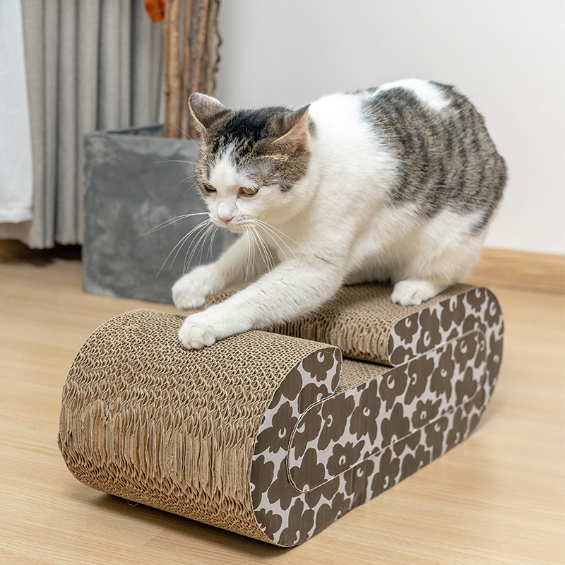 Manufacturer wholesale black pattern corrugated cat scratcher cardboard