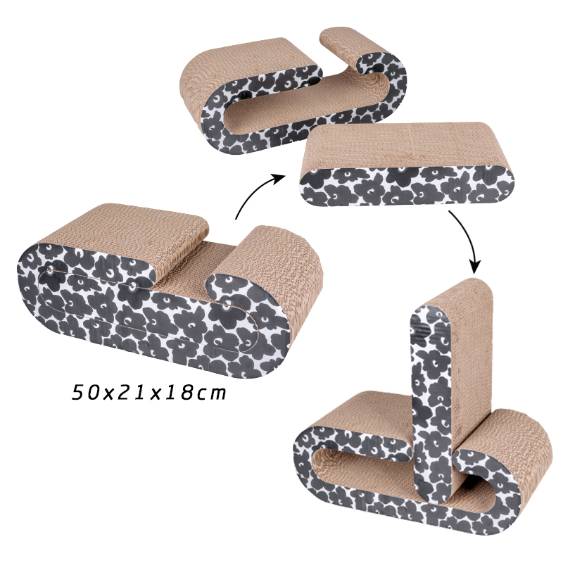 Manufacturer wholesale black pattern corrugated cat scratcher cardboard