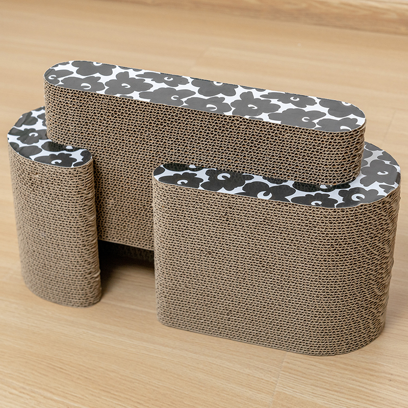 Manufacturer wholesale black pattern corrugated cat scratcher cardboard