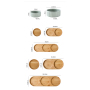 Manufacturer Wholesale Vertical Grain Ceramic Dog Cat Bowls with Wooden Frame