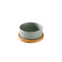 Manufacturer Wholesale Vertical Grain Ceramic Dog Cat Bowls with Wooden Frame