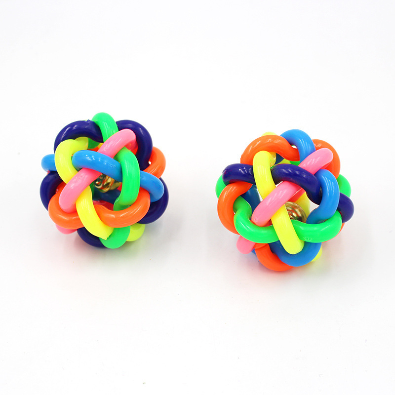 Wholesale Rainbow Color Dog Rubber Toys With Bell