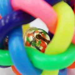 Wholesale Rainbow Color Dog Rubber Toys With Bell