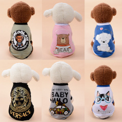 Manufacturer wholesale cotton printed multi-pattern soft pet dog tshirt vest