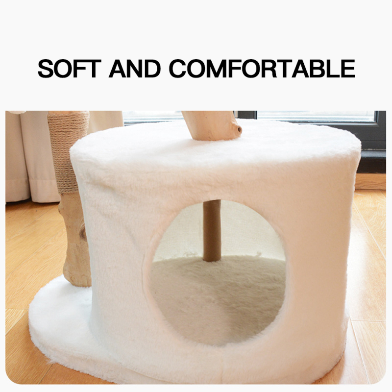Manufacturer wholesale rattan weaving cat tree house solid wood