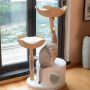 Manufacturer wholesale rattan weaving cat tree house solid wood