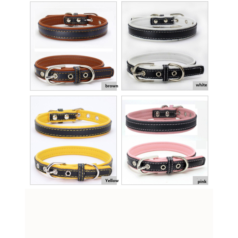 Manufacturer wholesale multi-color adjustable dog leather collar