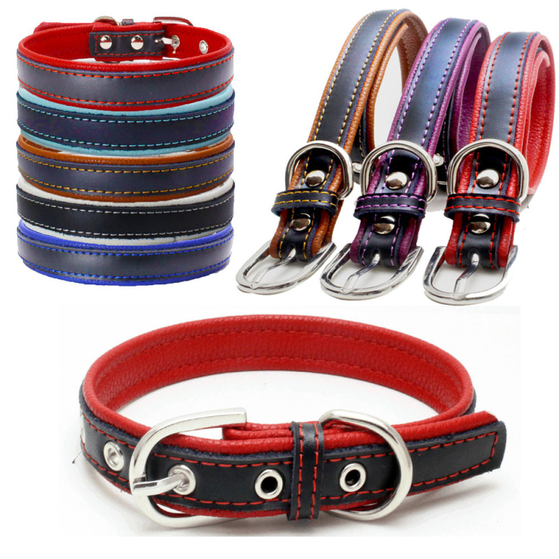 Manufacturer wholesale multi-color adjustable dog leather collar