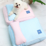 Manufacturer wholesale plaid detachable dog bed with pillow