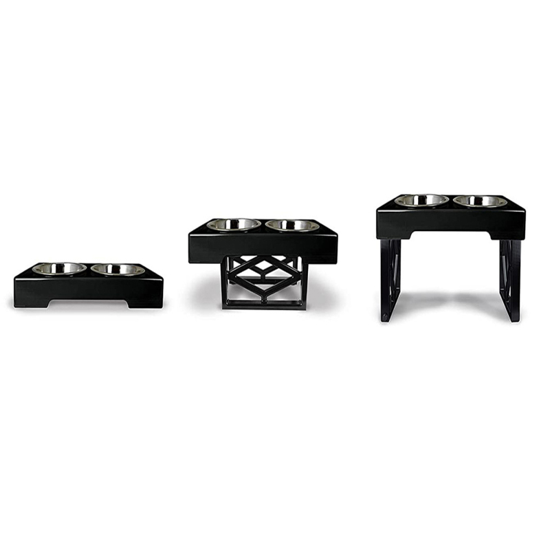 Manufacturer wholesale raised adjustable height elevated dog two bowls