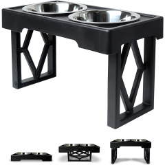 Manufacturer wholesale raised adjustable height elevated dog two bowls