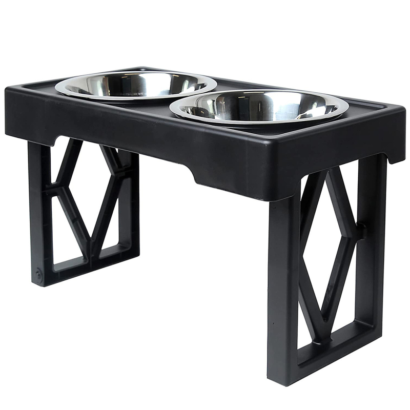 Manufacturer wholesale raised adjustable height elevated dog two bowls