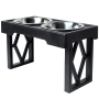 Manufacturer wholesale raised adjustable height elevated dog two bowls