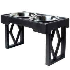 Manufacturer wholesale raised adjustable height elevated dog two bowls