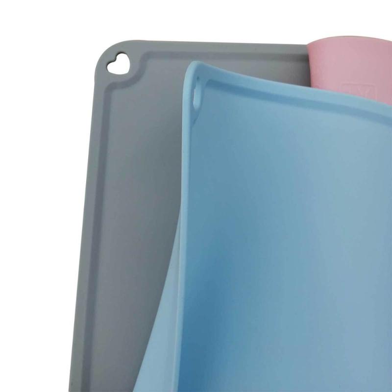 Manufacturer wholesale silicone blue pink grey love shape dog pet feeding mat