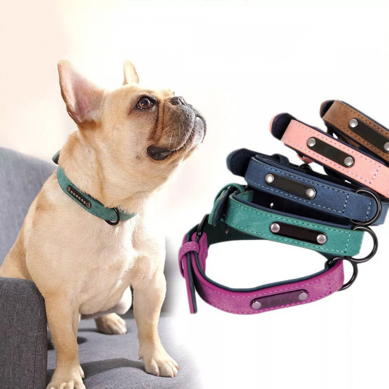 Wholesale Custom Tag Adjustable Dog PU Leather Collar