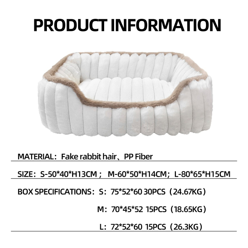 Manufacturer Wholesale Custom Logo Plush Comfortable Cat Dog Bed Luxury