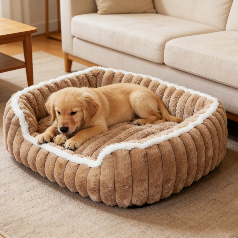 Manufacturer Wholesale Custom Logo Plush Comfortable Cat Dog Bed Luxury