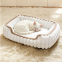 Manufacturer Wholesale Custom Logo Plush Comfortable Cat Dog Bed Luxury