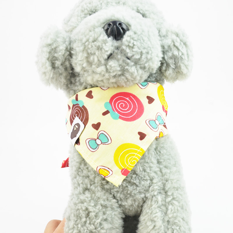 Manufacturer wholesale custom logo design pattern cotton pet accessory bandana for dog