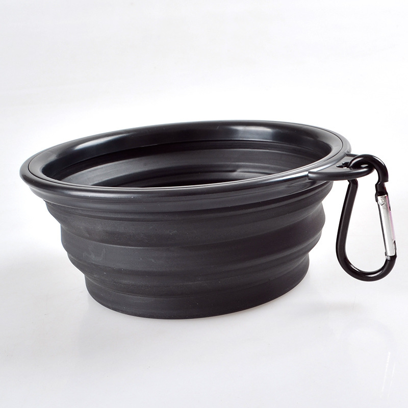 Manufacturer wholesale custom logo 350ml 1000ml foldable carrier portable pet dog collapsible bowl