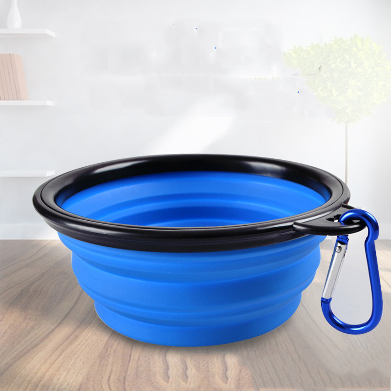 Manufacturer wholesale custom logo 350ml 1000ml foldable carrier portable pet dog collapsible bowl