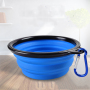 Manufacturer wholesale custom logo 350ml 1000ml foldable carrier portable pet dog collapsible bowl
