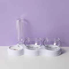 Manufacturer wholesale plastic portable dog two bowls with water bottle