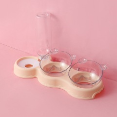 Manufacturer wholesale plastic portable dog two bowls with water bottle