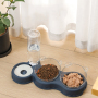 Manufacturer wholesale plastic portable dog two bowls with water bottle