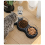 Manufacturer wholesale plastic portable dog two bowls with water bottle