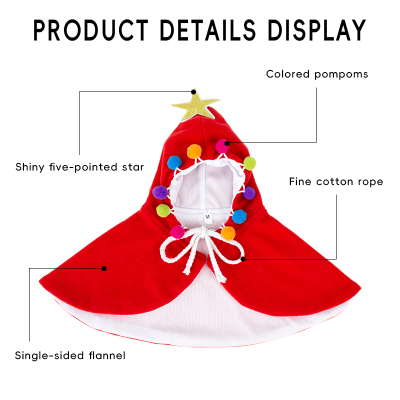 Wholesale Christmas Red Green Cat Dog Cape Clothes