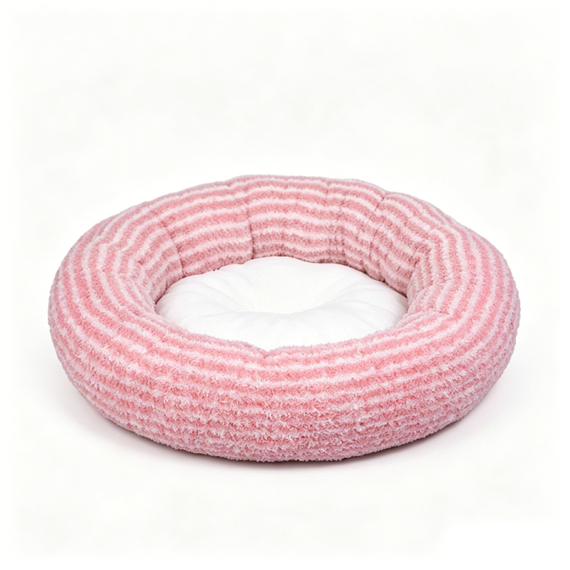Manufacturer Wholesale Custom Logo Round Warm Cat Dog Bed Pet Product