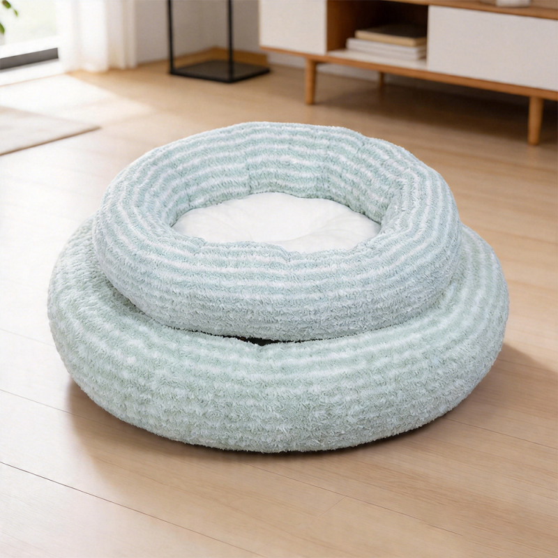 Manufacturer Wholesale Custom Logo Round Warm Cat Dog Bed Pet Product