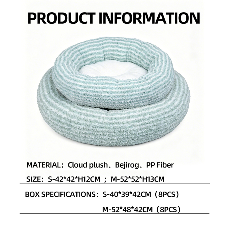 Manufacturer Wholesale Custom Logo Round Warm Cat Dog Bed Pet Product