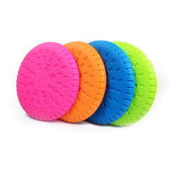 wholesale foot print durable tpr chew pet dog round toys