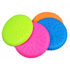 wholesale foot print durable tpr chew pet dog round toys