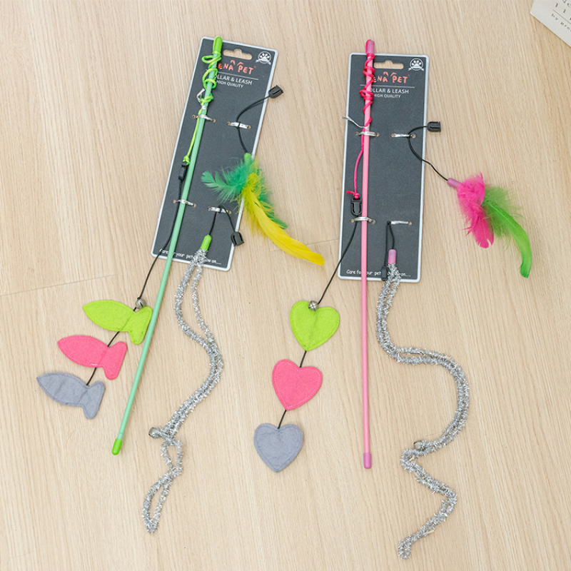 Manufacturer wholesale feather tail cat teasing pole toys