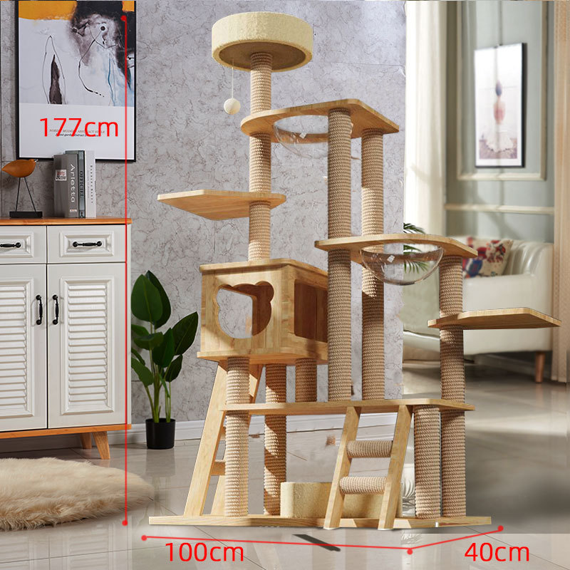 Manufacturer Wholesale Pet Product Wood Large Stair Design Condo Cat Tree Tower