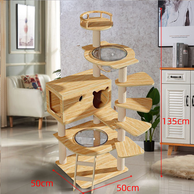 Manufacturer Wholesale Pet Product Wood Large Stair Design Condo Cat Tree Tower