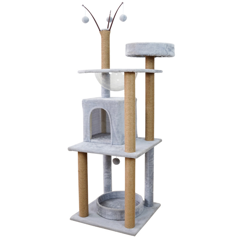 Manufacturer wholesale sisal grey short plush house cat scratcher