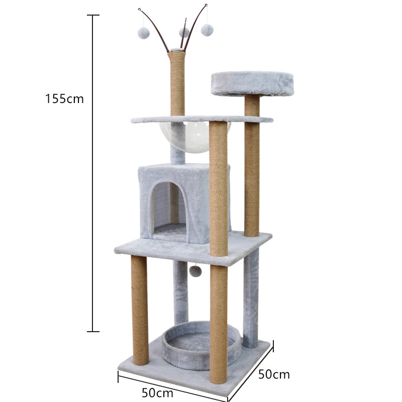 Manufacturer wholesale sisal grey short plush house cat scratcher